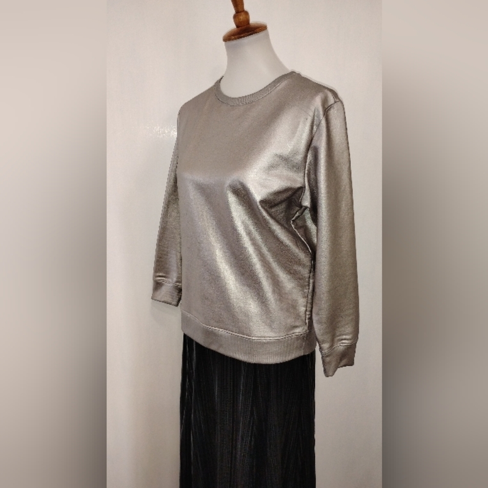 TOPSHOP METAL GRAY SWEAT SHIRT